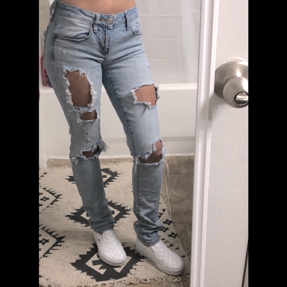 Distressed A&E jeans